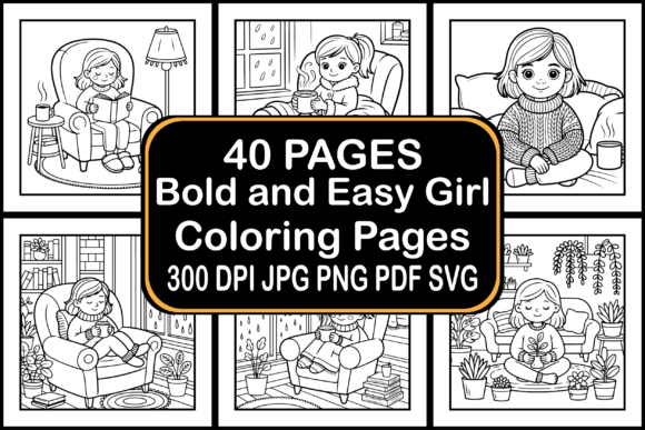 40 Bold and Easy Girl Coloring Pages Graphics