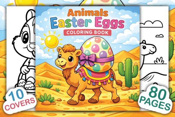 Animals Easter Eggs Coloring Book: Graphics & Coloring Pages