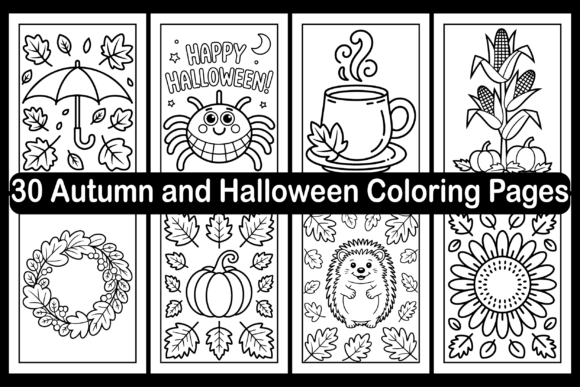 Autumn and Halloween Coloring Pages Graphics