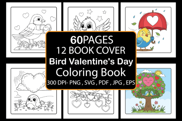 Bird Valentine’s Day Coloring Pages & Graphics