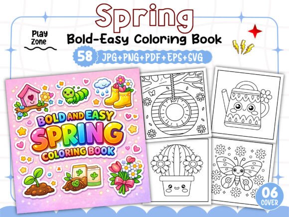 Bold and Easy Spring Coloring Pages: Graphics & Coloring Pages for Real Projects