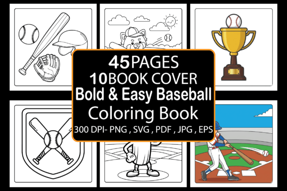 Bold Easy Baseball Coloring Pages & Graphics
