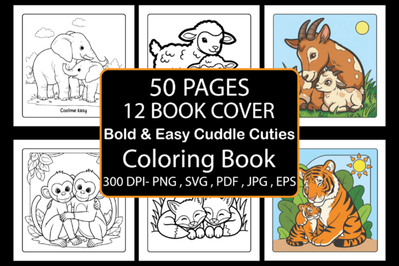 Bold Easy Cuddle Cuties Coloring Pages & Graphics