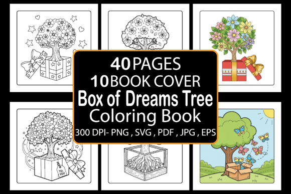 Box of Dreams Tree Coloring Pages Graphics