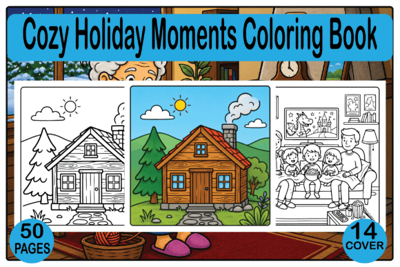 Cozy Holiday Moments Coloring Pages & Graphics