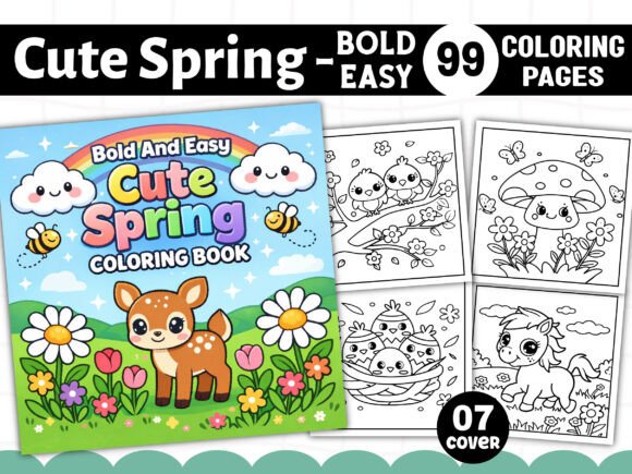 Cute Spring Coloring Pages for Kids