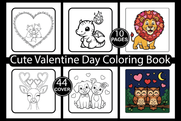 Cute Valentine Day Coloring Book: Graphics & Coloring Pages
