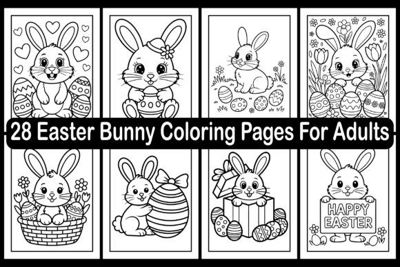 Easter Bunny Coloring Pages for Adults: Graphics & Coloring Pages