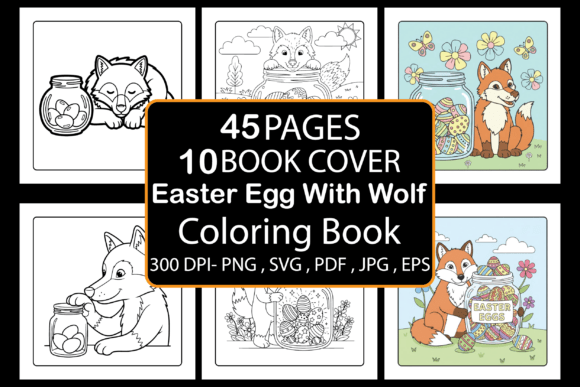 Easter Egg with Wolf Coloring Book
