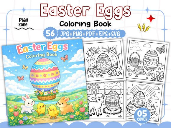 Easter Eggs Coloring Pages Graphics