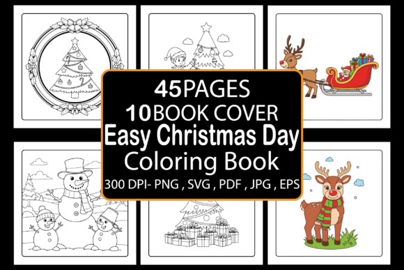 Easy Christmas Day Coloring Book