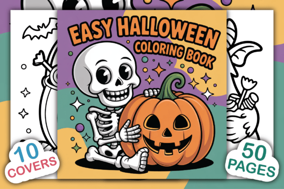 Easy Halloween Coloring Book: Graphics & Coloring Pages