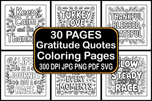 Gratitude Quotes Coloring Pages Graphics