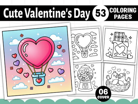 Happy Valentines Day Coloring Book - KDP Graphics
