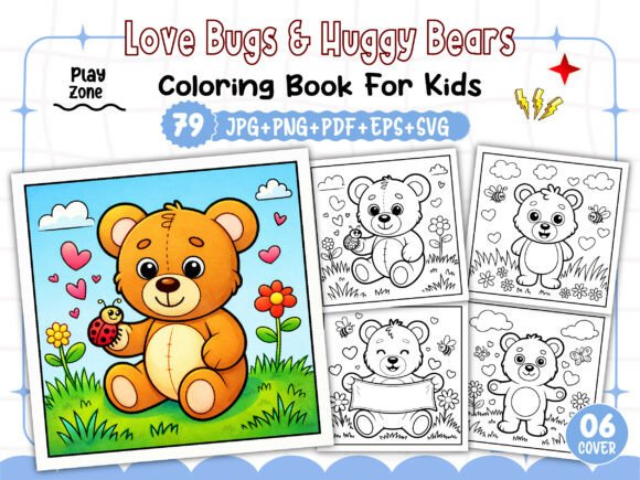 Love Bugs Huggy Bears Coloring Pages Graphics