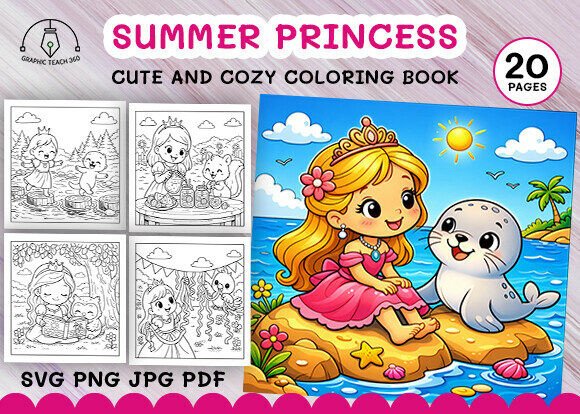 Summer Princess Coloring Book
