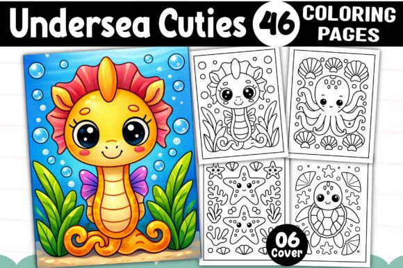 Undersea Cuties Coloring Pages & Graphics