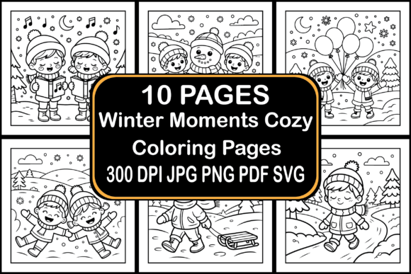 Winter Moments Cozy Coloring Pages Graphics