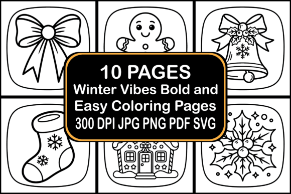 Winter Vibes Bold Easy Coloring Pages